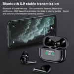 awei T29P Bluetooth V5.0 LED デジタルディスプレイ 真のワイヤレス スポーツ IPX4 防水 TWS ヘッドセット 充電ケース付き
