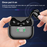 awei T29P Bluetooth V5.0 LED デジタルディスプレイ 真のワイヤレス スポーツ IPX4 防水 TWS ヘッドセット 充電ケース付き