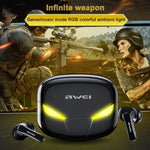 awei T35 Bluetooth V5.0 真のワイヤレス スポーツ ゲーム デュアルモード IPX5 防水 TWS ヘッドセット 充電ケース付き