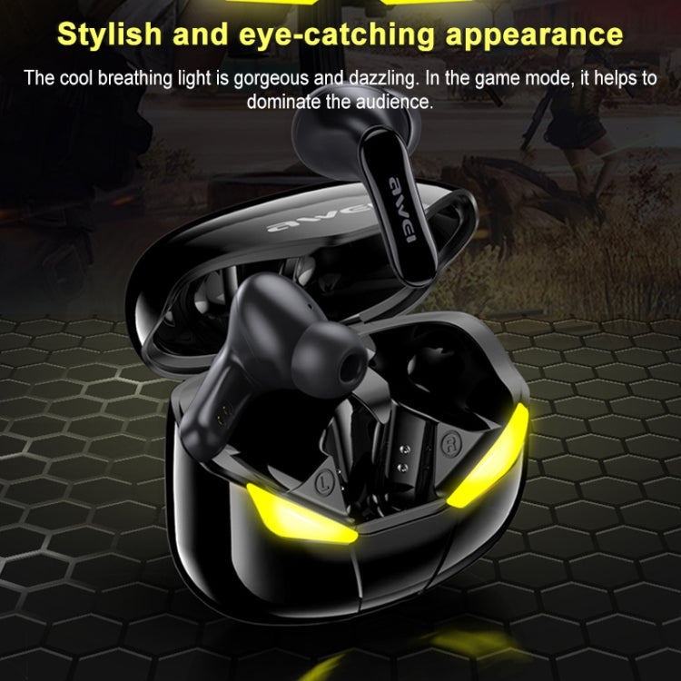 awei T35 Bluetooth V5.0 真のワイヤレス スポーツ ゲーム デュアルモード IPX5 防水 TWS ヘッドセット 充電ケース付き