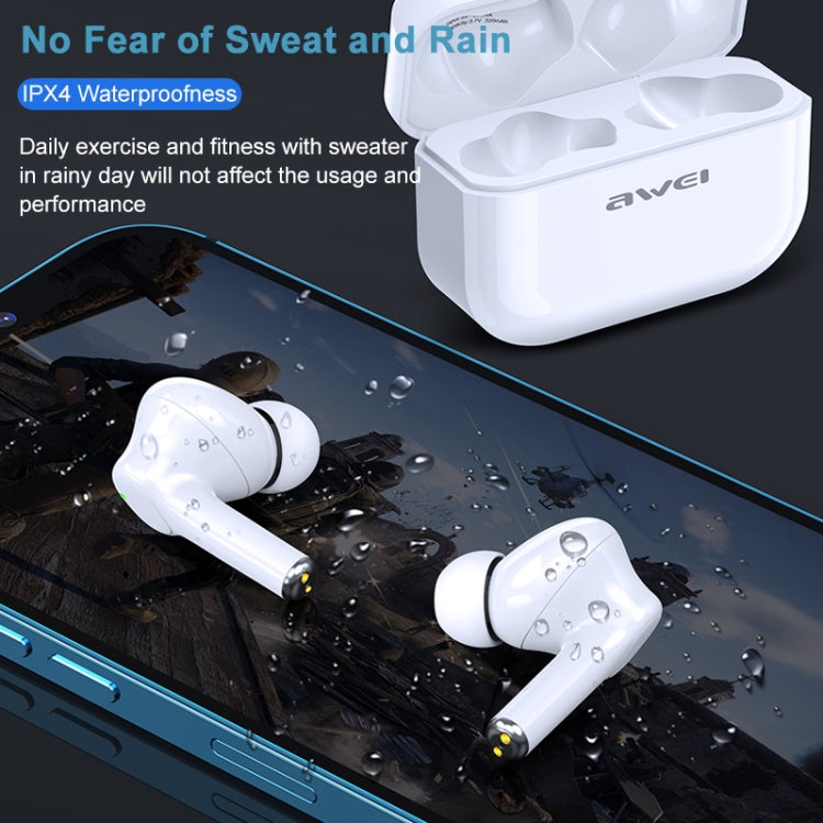 awei TA1 Bluetooth V5.0 真のワイヤレス スポーツ ANC ノイズキャンセリング IPX4 防水 TWS ヘッドセット 充電ケース付き