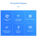 NFC BT19 Bluetooth 5.0 レシーバー トランスミッター ヘッドセット カーオーディオプレーヤー