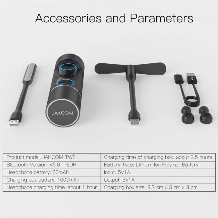 JAKCOM TWS Bluetooth 5.0 多機能防水ワイヤレス Bluetooth ヘッドセット