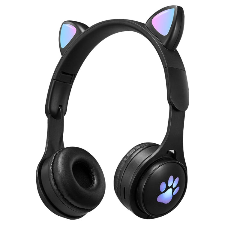 B30 猫の手 猫耳 カラフル発光 折りたたみBluetoothヘッドセット 3.5mmジャック＆TFカードスロット付き