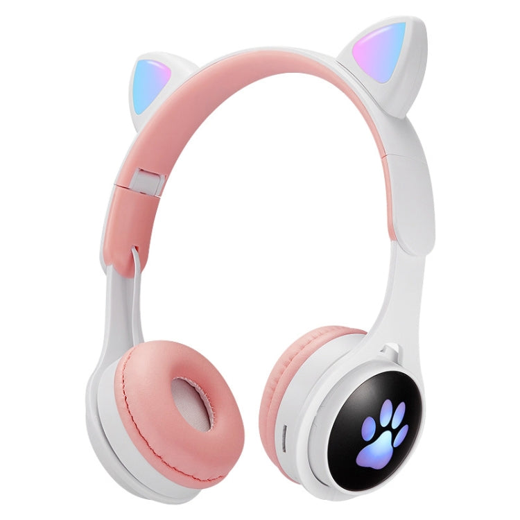 B30 猫の手 猫耳 カラフル発光 折りたたみBluetoothヘッドセット 3.5mmジャック＆TFカードスロット付き