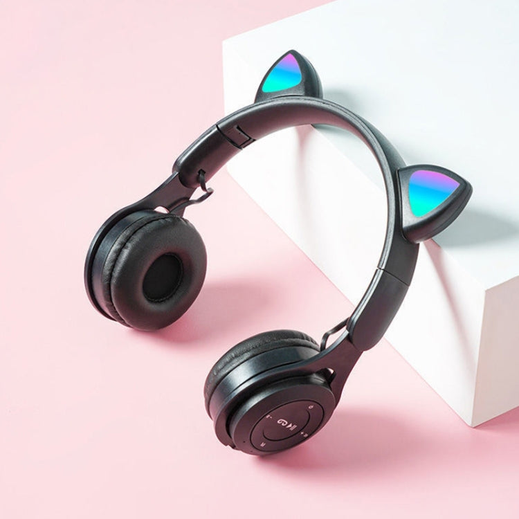 M6 発光猫耳 単色折りたたみBluetoothヘッドセット 3.5mmジャック＆TFカードスロット付き, 単色ブラック, 単色ピンク, 単色ブルー, 単色ホワイト