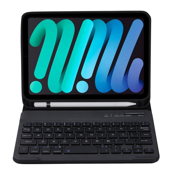 C06B 超薄型 キャンディーカラー Bluetooth キーボード タブレットケース iPad mini 6 / mini 7 用、スタンド＆ペンスロット付き