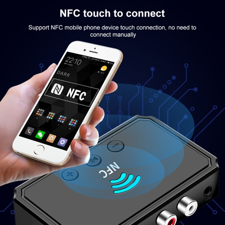 T36 NFC Bluetooth 5.0 レシーバー トランスミッター ヘッドセット カーオーディオプレーヤー