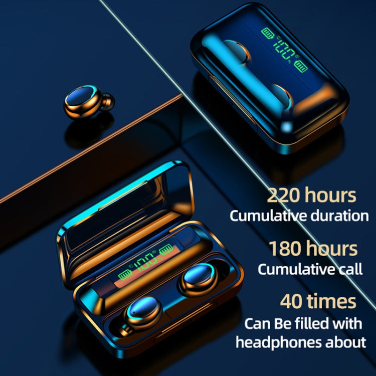 F9-5C LEDライト + デジタルディスプレイ ノイズリダクション Bluetooth イヤホン（ブラック）、F9-5C LEDライト ブラック、F9-5C LEDライト ホワイト