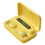 F9-5C Macaron Series Four-bar Breathing Light + Digital Display Noise Reduction Bluetooth Earphone, F9-5C Macaron Four-bar Light Baby Blue, F9-5C Macaron Four-bar Light Yellow, F9-5C Macaron Four-bar Light Dark Blue, F9-5C Macaron Four-bar Light Pink