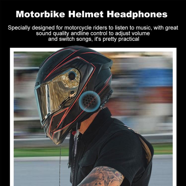 T33 3.5mmインターフェース音楽通話用バイクヘルメット有線ヘッドホン、長さ：1.2m