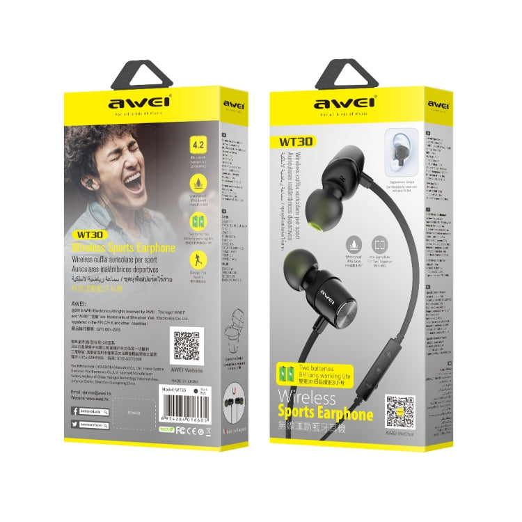 awei WT30 防水ワイヤレススポーツBluetoothヘッドセット