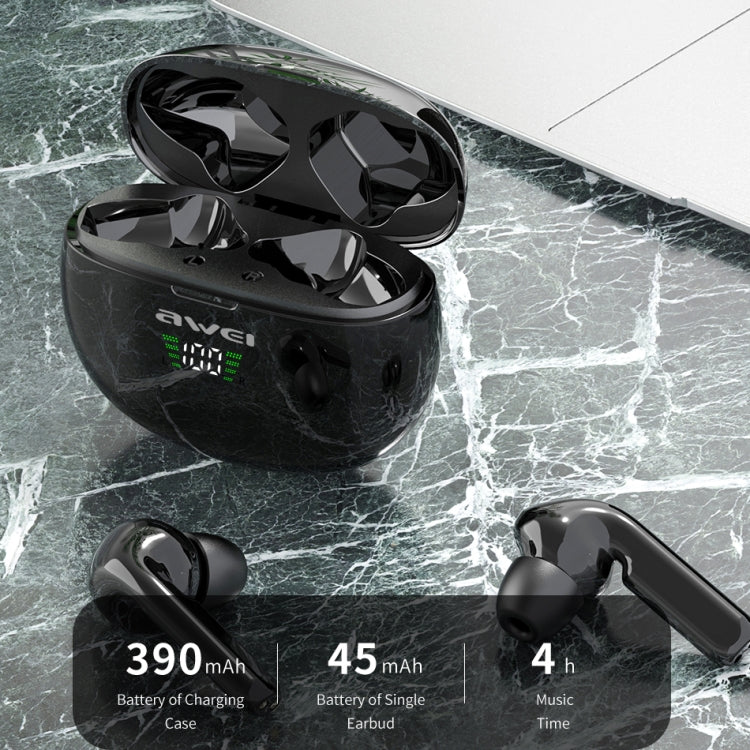 awei T15P Bluetooth V5.0 TWS トゥルーワイヤレススポーツ LEDディスプレイヘッドセット 充電ケース付き, T15P