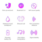 DT-4 IPX防水 Bluetooth 5.0 ワイヤレスBluetoothイヤホン 350mAh磁気充電ケース付き 通話対応, DT-4
