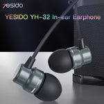 Yesido YH32 3.5mmインイヤー有線イヤホン、長さ：1.2m、YH32