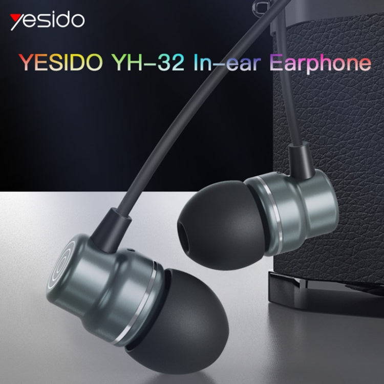 Yesido YH32 3.5mmインイヤー有線イヤホン、長さ：1.2m、YH32