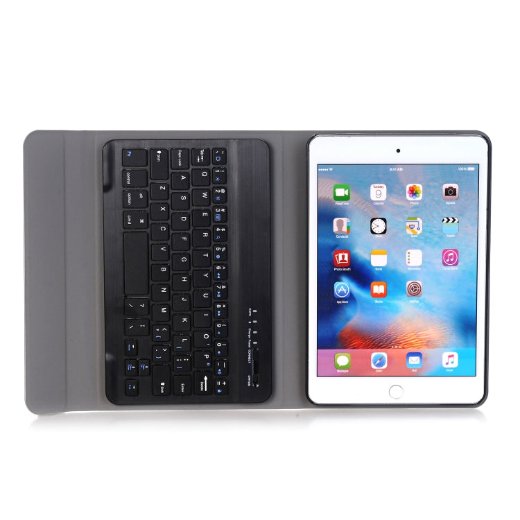 A05 Bluetooth 3.0 超薄型 ABS 着脱式 Bluetooth キーボード レザー タブレットケース iPad mini 5 用、ホルダー付き、mini 5 用