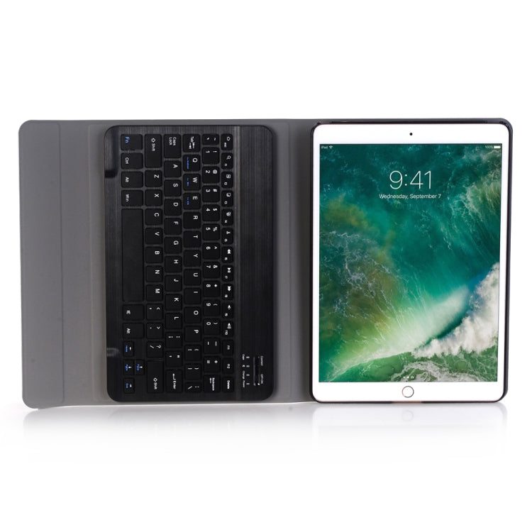 A09 Bluetooth 3.0 超薄型 ABS 着脱式 Bluetooth キーボード レザー タブレットケース iPad Air / Pro 10.5インチ (2019) 用、ホルダー付き