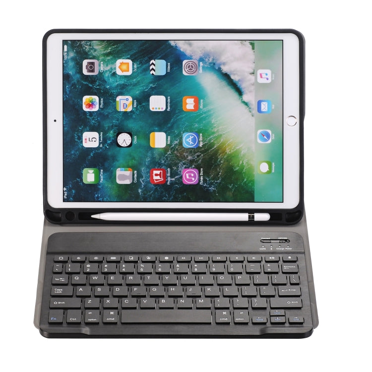 A09B Bluetooth 3.0 超薄型 ABS 着脱式 Bluetooth キーボード レザー タブレットケース iPad Air / Pro 10.5インチ (2019) 用、ペンスロット＆ホルダー付き