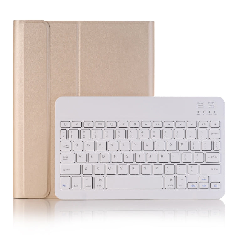 A09B Bluetooth 3.0 超薄型 ABS 着脱式 Bluetooth キーボード レザー タブレットケース iPad Air / Pro 10.5インチ (2019) 用、ペンスロット＆ホルダー付き