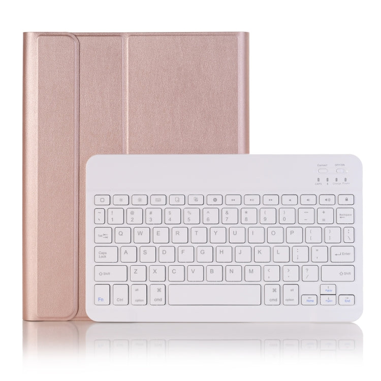 A09B Bluetooth 3.0 超薄型 ABS 着脱式 Bluetooth キーボード レザー タブレットケース iPad Air / Pro 10.5インチ (2019) 用、ペンスロット＆ホルダー付き