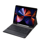 A12B Bluetooth 3.0 超薄型 着脱式 Bluetooth キーボード付きレザータブレットケース iPad Air 13 2024 / 2025 / Pro 12.9インチ 2022 / 2021 / 2020 / 2018 用 ペンスロット＆ホルダー付き