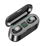 F9 TWS V5.0 タッチコントロール 両耳ワイヤレス Bluetooth ヘッドセット 充電ケース＆デジタルディスプレイ付き, F9
