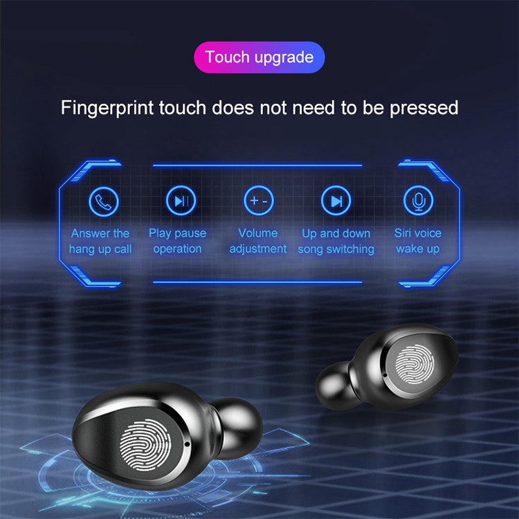 F9 TWS V5.0 タッチコントロール 両耳ワイヤレス Bluetooth ヘッドセット 充電ケース＆デジタルディスプレイ付き, F9