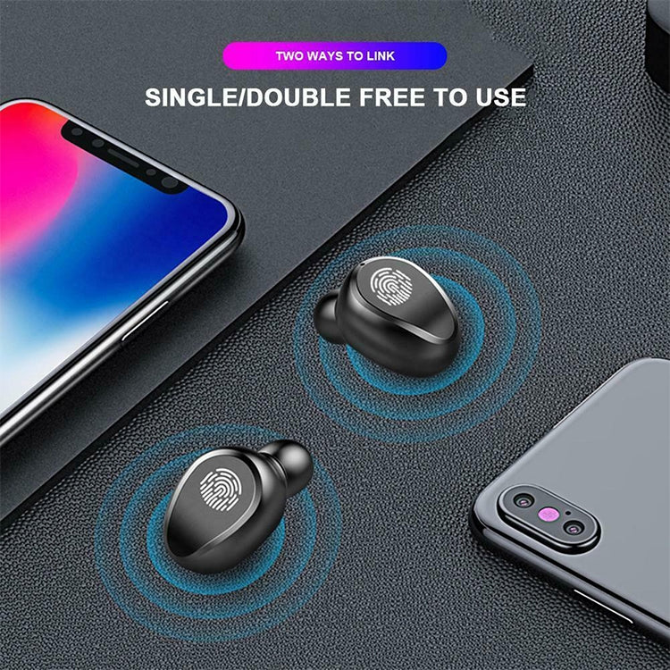F9 TWS V5.0 タッチコントロール 両耳ワイヤレス Bluetooth ヘッドセット 充電ケース＆デジタルディスプレイ付き, F9