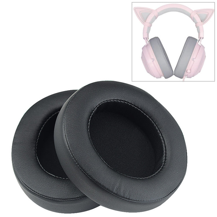Razer Kraken 7.1 V2 Proヘッドホンクッションスポンジ黒ネットカバーイヤーマフ交換用イヤーパッド2個セット、Razer Kraken 7.1 V2 Pro用（黒ネット）