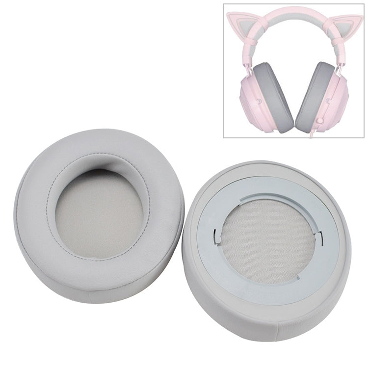 Razer Kraken 7.1 V2ヘッドホンクッションスポンジ灰色ネットカバーイヤーマフ交換用イヤーパッド2個セット、Razer Kraken 7.1 V2用（灰色）