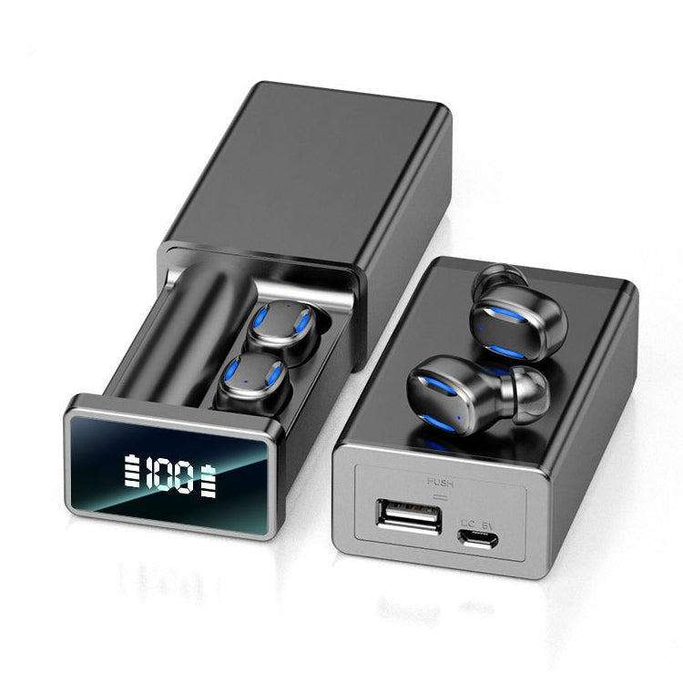 A22 英語版 プルアウトデジタルディスプレイ Bluetoothイヤホン 磁気充電ケース付き タッチライト＆モバイルバッテリー対応、英語版