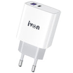 IVON AD52 18W USB-C / Type-C + USB デュアルポート PD 急速充電