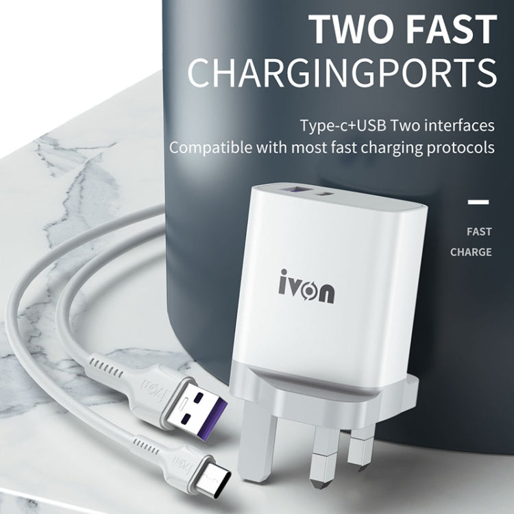 IVON AD52 18W USB-C / Type-C + USB デュアルポート PD 急速充電