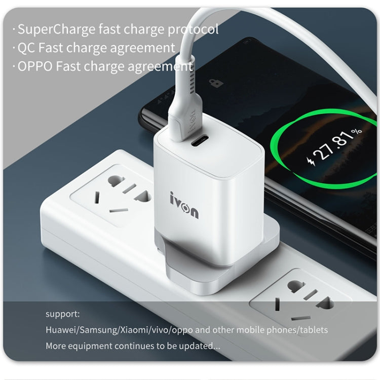 IVON AD52 18W USB-C / Type-C + USB デュアルポート PD 急速充電