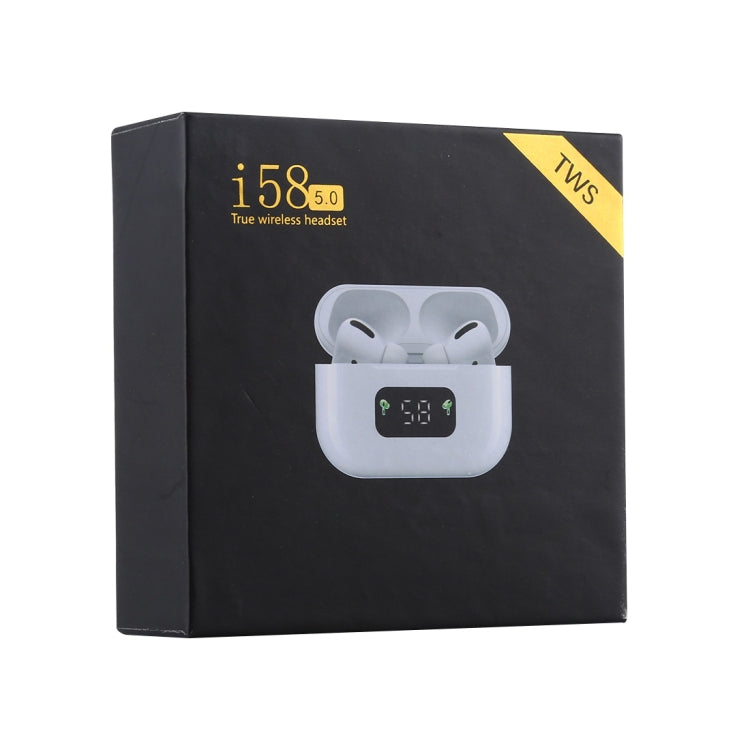 i58 TWS Bluetooth 5.0 タッチ式ワイヤレスBluetoothイヤホン iOSシステム対応 磁気吸着充電ボックス＆スマートデジタルディスプレイ付き Siri対応