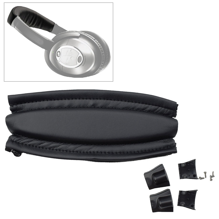 Bose QC2 / QC15 用 10個セット ヘッドホンヘッドビーム ヘッドギア レザーカバー プラスチック部品 + ネジ付き