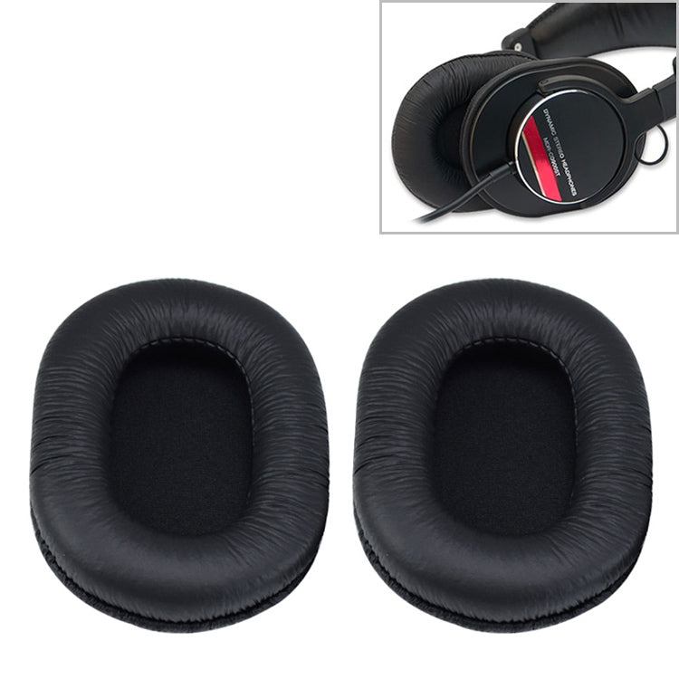 Sony MDR-7506 / MDR-V6 / MDR-CD900ST用スポンジヘッドホン保護ケース2個セット、黒しわ加工