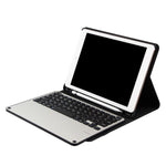 3018 着脱式 Bluetooth 3.0 アルミニウム合金キーボード＋イミテーションクロステクスチャーレザータブレットケース iPad Air / Air 2 / iPad Pro 9.7インチ 用 スリープ／撥水機能付き 3018