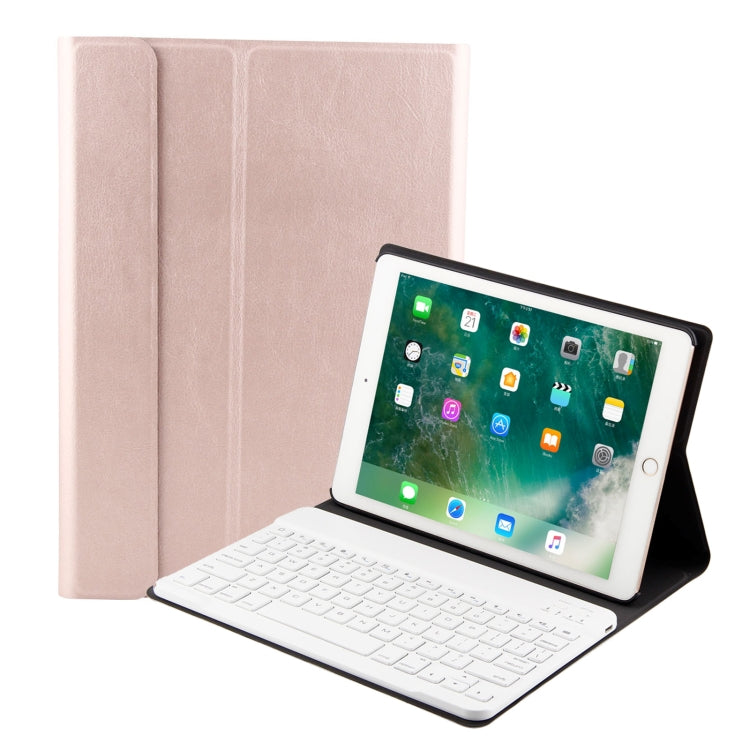 FT-1030 Bluetooth 3.0 ABS ブラッシュドテクスチャ キーボード + スキンテクスチャ レザー タブレットケース iPad Air / Air 2 / iPad Pro 9.7インチ用、三段階角度調整 / マグネット / スリープ機能付き、FT-1030D