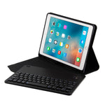 FT-1038E 着脱式 Bluetooth 3.0 アルミニウム合金キーボード＋ラムスキンテクスチャーレザータブレットケース iPad Air / Air 2 / iPad Pro 9.7インチ 用 ペンスロット／撥水／三段階角度調整／マグネット／スリープ機能付き FT-1038E