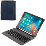 T-201 着脱式 Bluetooth 3.0 超薄型キーボード + ラムスキンテクスチャ レザー タブレットケース iPad Air / Air 2 / iPad Pro 9.7インチ用、多角度調整対応、T-201