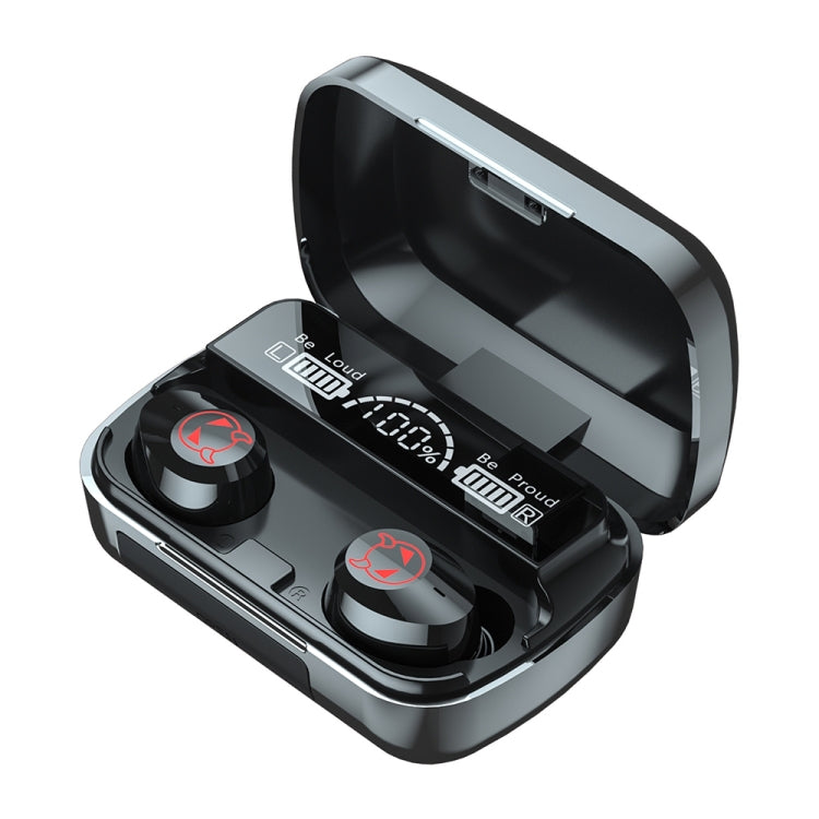 M23 リトルデビル柄 インテリジェントノイズキャンセリング タッチ式Bluetoothイヤホン 三画面バッテリー表示＆ミラー充電ボックス付き、HD通話＆Siri対応