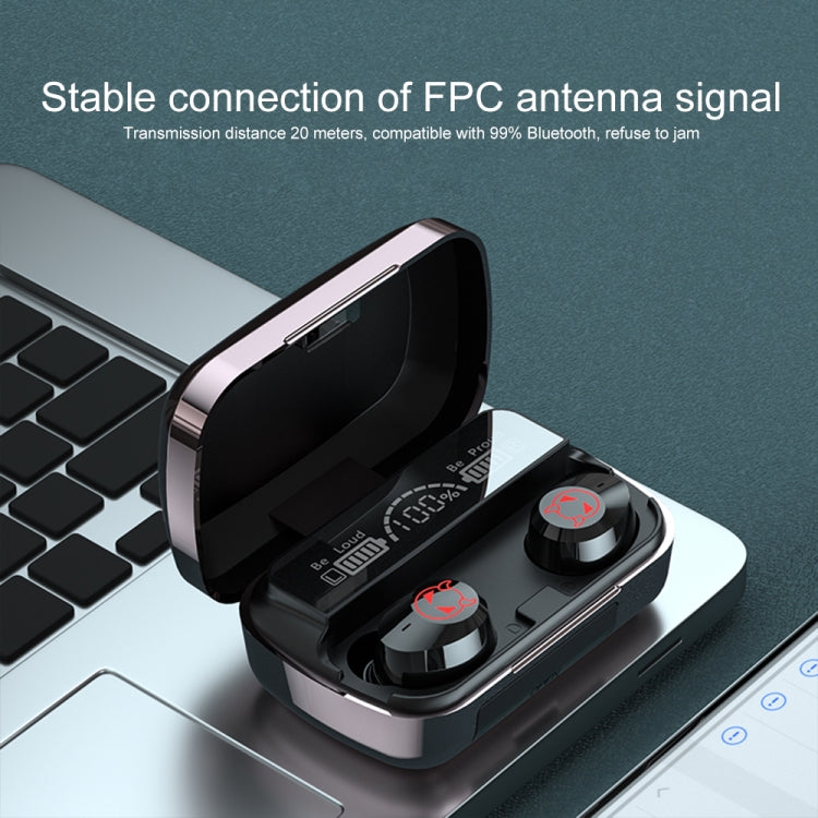 M23 リトルデビル柄 インテリジェントノイズキャンセリング タッチ式Bluetoothイヤホン 三画面バッテリー表示＆ミラー充電ボックス付き、HD通話＆Siri対応