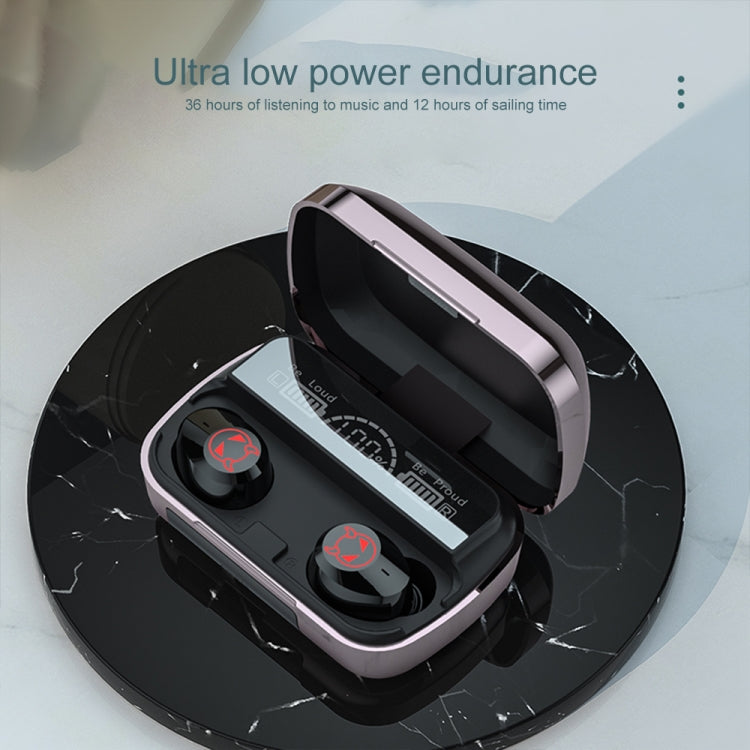 M23 リトルデビル柄 インテリジェントノイズキャンセリング タッチ式Bluetoothイヤホン 三画面バッテリー表示＆ミラー充電ボックス付き、HD通話＆Siri対応