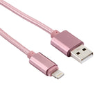 2m 編み込みスタイルメタルヘッド 84芯 8ピン to USB 2.0 データ／充電ケーブル