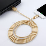 2m 編み込みスタイルメタルヘッド 84芯 8ピン to USB 2.0 データ／充電ケーブル