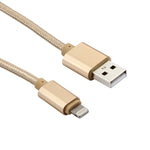 1m 編み込みスタイル メタルヘッド 84コア 8ピン to USB 2.0 データ／充電ケーブル