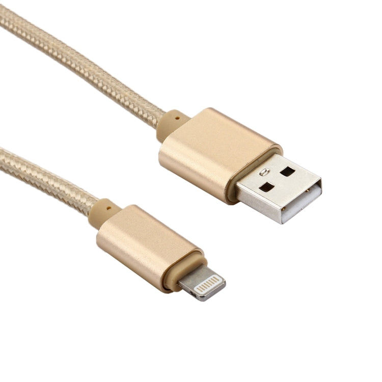 1m 編み込みスタイル メタルヘッド 84コア 8ピン to USB 2.0 データ／充電ケーブル