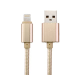 1m 編み込みスタイル メタルヘッド 84コア 8ピン to USB 2.0 データ／充電ケーブル